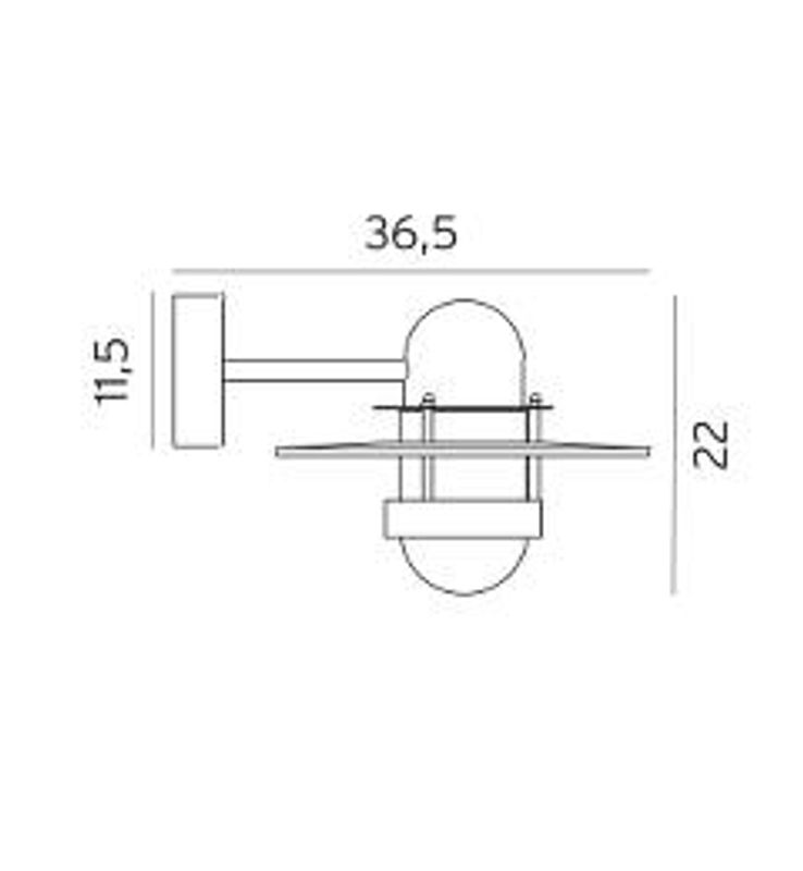 Norlys Bergen 270 Veggarmatur E27 Galvanisert