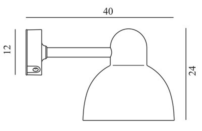 Norlys Koster 1912 Vegglampe 17,5W LED m/rett arm Grafitt