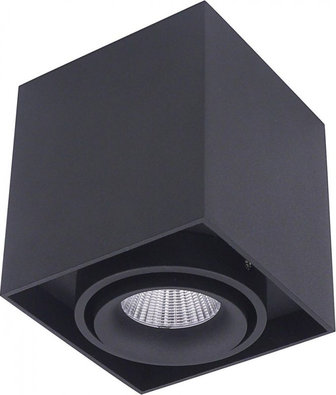 Lightbox 1x7W 2700K Utenpåliggende downlight, IP23 Sort