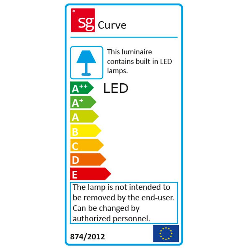 Sg Curve Hvit 550lm 3000K Ra>80 Faseavsnitt