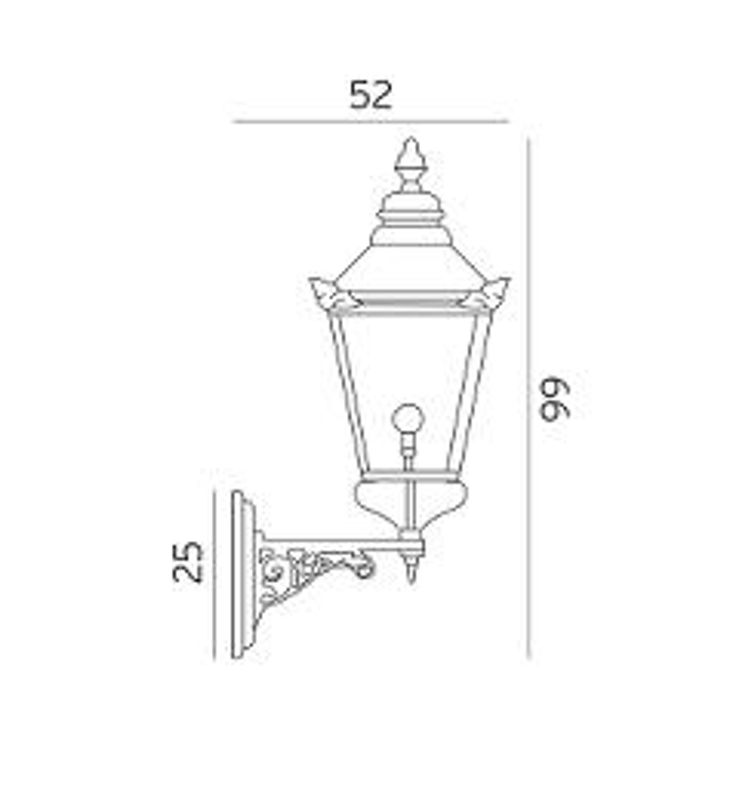 Norlys Chelsea 955 Big vegglampe E27 Kobber