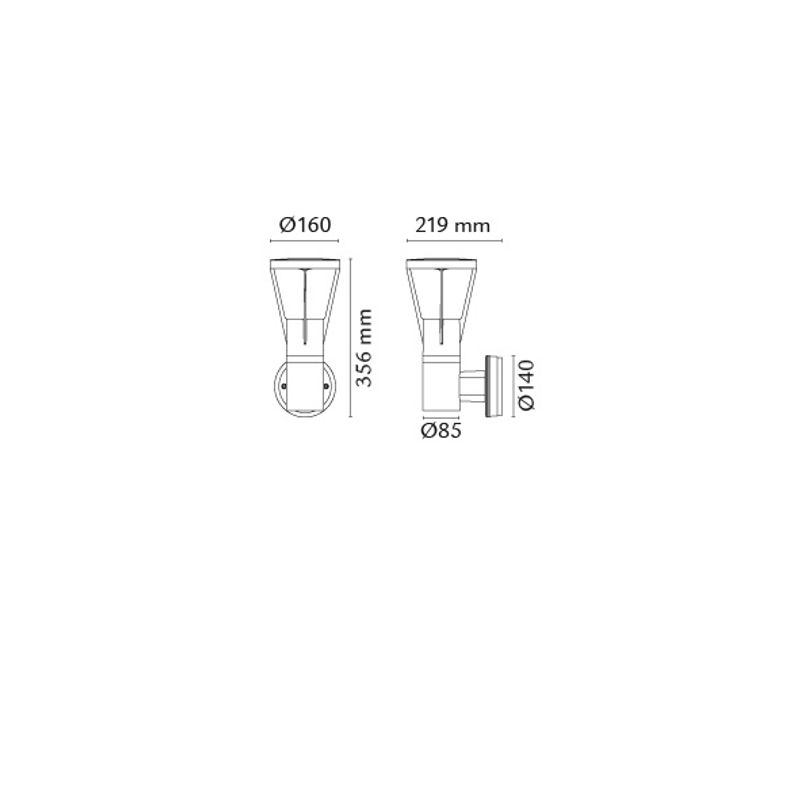 Sg Arco Air Wall Grafitt 75lm 2700K Ra>90 Faseavsnitt