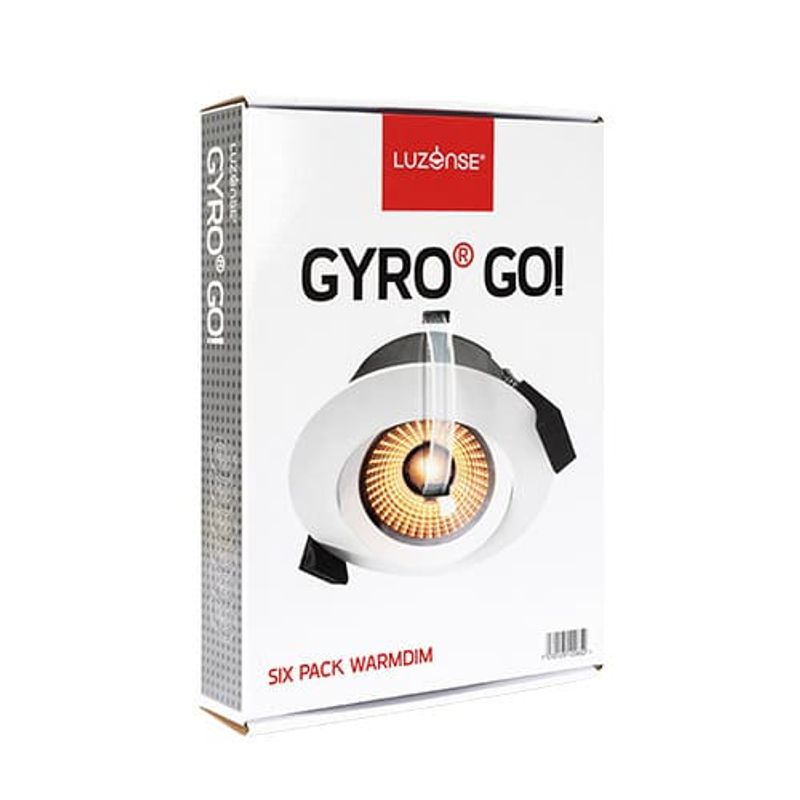 Gyro Go! 8W Warmdim 2000-3000K Sixpack   IP44 Hvit