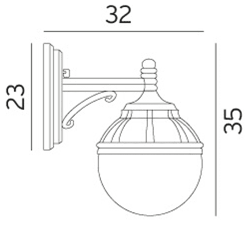 Norlys BOLOGNA 311 sort vegglampe / utelampe