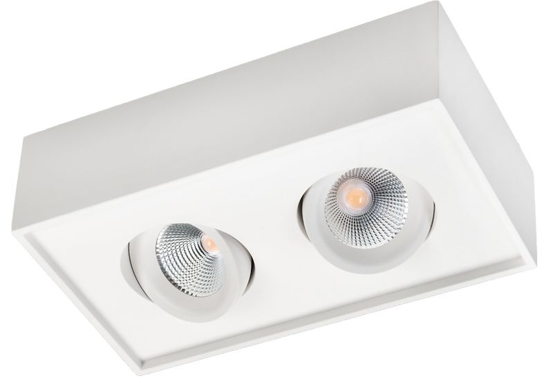 Sg CUBE 2x6W LED DimToWarm Ra 95 Matt-Hvit