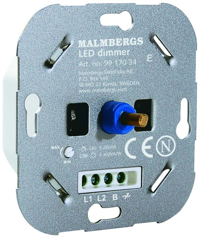 DIMMER, 5-300W LED, HVIT, 1-POL/TRAPP