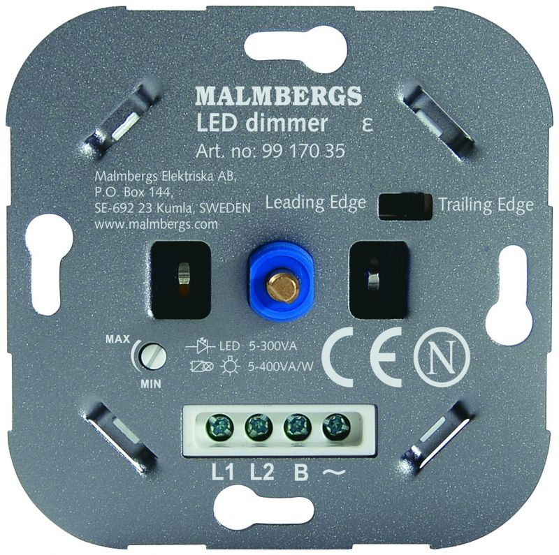 MULTIDIMMER, 5-300W/150W LED, HVIT, 1-POL/TRAPP