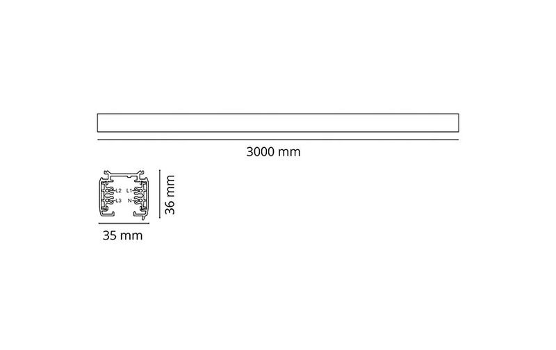 Sg Shopline DALI Sort Skinne 3m
