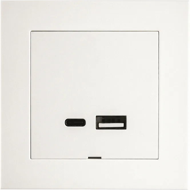 Hovedbilde Sg USB A+C 3A innfelt Hvit