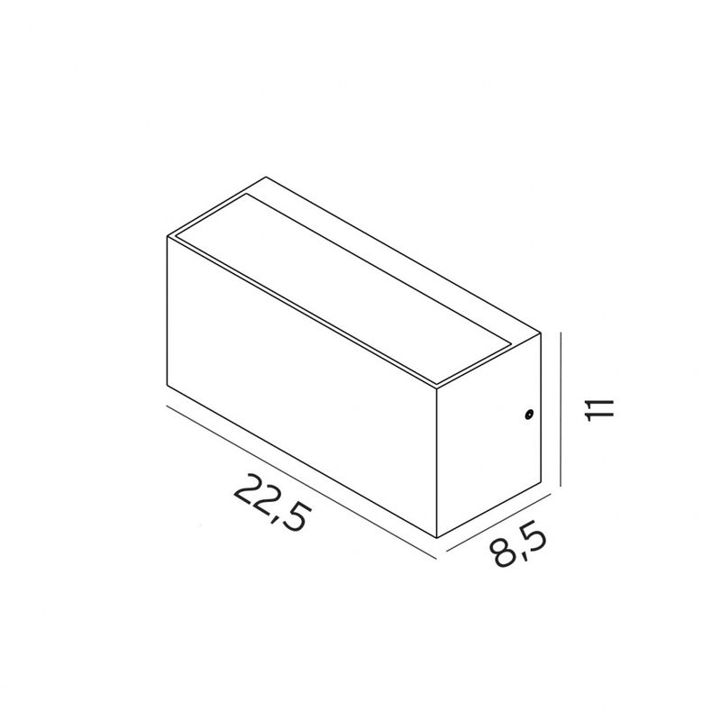 Norlys Asker 1726 Vegglampe Nedlys 5,2W 3000K LED Aluminium