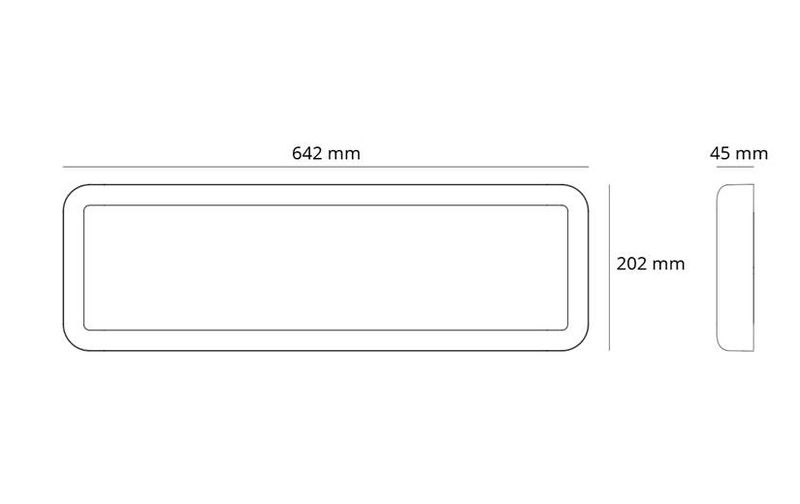 Sg Sense Surface 640x200 Hvit 1910lm 3000K Ra>80 Faseavsnitt